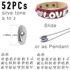 stino 100 Gram Metal Charms for Jewelry Making, Silver & Gold Plated, Bulk Pack for Bracelets, Necklaces, Crafts - color: Bubble Letter (52 Pcs）