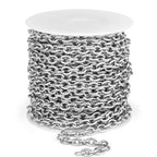 16.5 FT Stainless Steel Textured Rolo Cable Chains Roll, 5mm 304 Stainless Steel Circle Cable Link Chain Bulk Spool for Jewelry Making DIY Craft - color: Stainless Steel, size: 5mm width