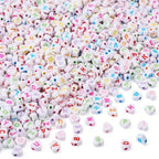 Cheriswelry 3500Pcs 7x7.5x4mm Heart Letter Acrylic Beads Colorful Alphabet Pony Loose Spacer Love Heart Beads for DIY Bracelet Necklace Jewelry Making - color: White Heart Letter Bead