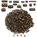 100 Gram Antique Bronze Mixed Styles Column Spacer Beads Alloy Barrel Tube Bar Loose Charm Beads Jewelry Findings Accessories for DIY Bracelet Necklace Craft Projects - color: Bronze