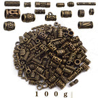 100 Gram Antique Bronze Mixed Styles Column Spacer Beads Alloy Barrel Tube Bar Loose Charm Beads Jewelry Findings Accessories for DIY Bracelet Necklace Craft Projects - color: Bronze
