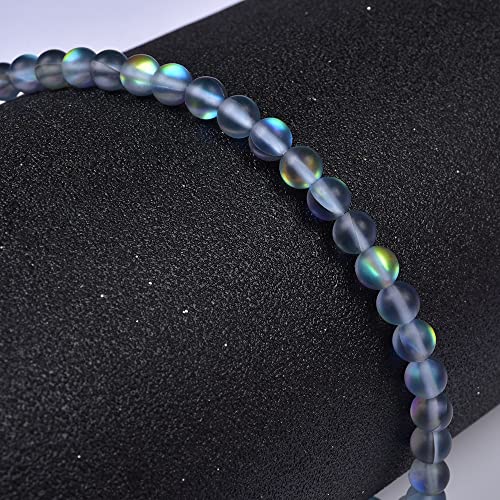 60PCS 6mm Natural Gray Mystic Aura Quartz Gemstone Frosted Matte Titanium Round Loose Spacer Beads 15 inch Full Strand Crystal Healing Power Quartz - color: Grey Mystic Aura, size: 6mm