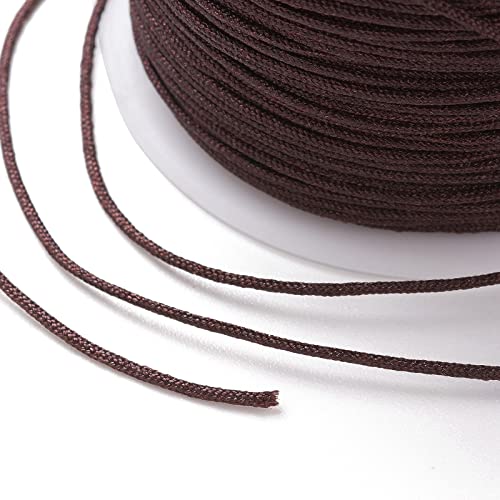 100 Yards 0.8mm Nylon Beading Cord Chinese Knotting Cords Rattail Macrame String Beading Thread for Jewelry Making Friendship Bracelets DIY Crafts Supplies (Coconut Brown) - color: Coconut Brown