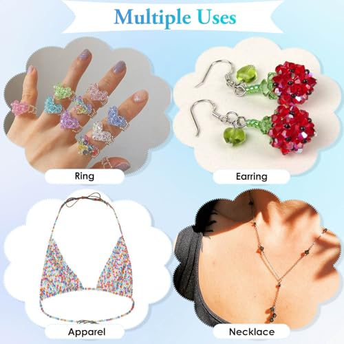 Paxcoo 5600Pcs Crystal Beads for Jewelry Making, Tiny Crystal Acrylic Beads Faceted Craft Beads Bicone Gem Beads Jewel for Jewelry Making (4 MM) - size: 4 mm