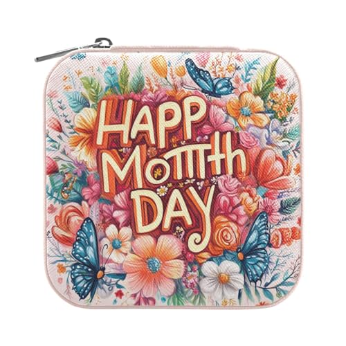 Travel Jewelry Case Jewelry Box Organizer for Women Girls Man Small Mini Portable Jewelry Storage Box for Earring Ring Necklace Cartoon Flower Butterfly Pink - color: Cartoon Flower Butterfly