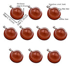 ZenRa 10-Piece Glass Dome Pendant Set with Wooden Base & Hollow Glass Cabochons (30mm Red Coffee) - size: 30mm Dome Red Coffee
