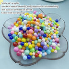1000pcs Acrylic Round Beads 6mm Round Spacer Plastic Pastel Beads Craft Beads with Hole for DIY Bracelet Necklace Jewelry Making Supplies Handmade Craft(Water Blue) - color: Water Blue, size: 6mm