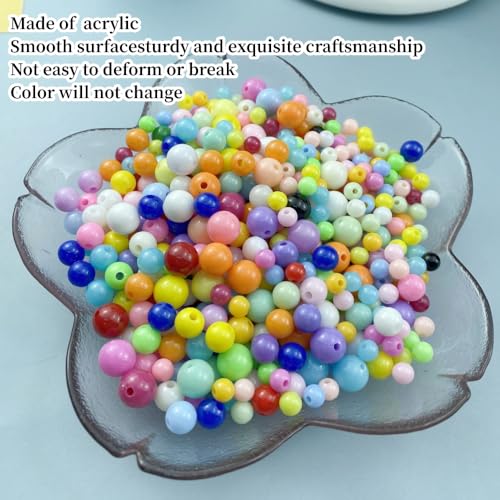 200pcs Acrylic Round Beads 10mm Round Spacer Plastic Pastel Beads Craft Beads with Hole for DIY Bracelet Necklace Jewelry Making Supplies Handmade Craft(Lemon Yellow) - color: Lemon Yellow, size: 10mm