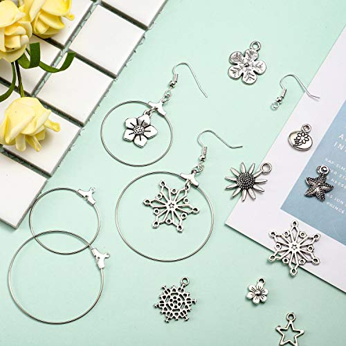 40 Pieces Earring Hoops for Jewelry Making Round Beading Hoop Earring for Earring Finding Making Supplies - color: Gold and Silver