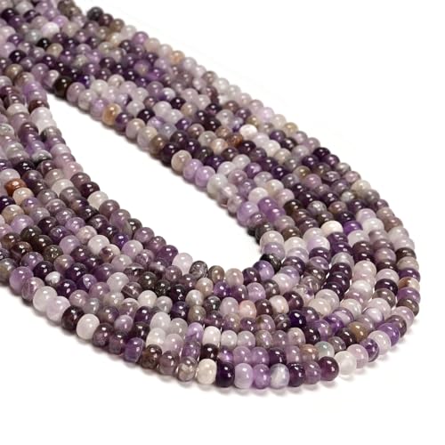 ICAI 4x6mm Natural Rondelle Beads – Loose Gemstone Spacers for DIY Jewelry Making (Amethyst) - color: Amethyst, size: 4x6