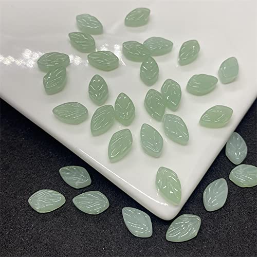 100 Pcs 11 x 18mm Czech Glass Leaf Beads Leaf Shape Crystal Charms Pendants Jewelry Making Beads Charms for Bracelets Necklace Earring AB Color - color: Ab Color