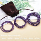 Natural Healing Gemstone Bracelet Handmade Yoga Stretch Elastic Bracelet Stress Relief Crystal Jewelry for Men and Women - color: Amethyst (Love Guardian), size: 8mm