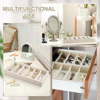 Juexica 4 Pcs Velvet Sunglasses Organizer Tray 6 Grid Sunglass Organizer Velvet Tray Stackable Glasses Display Case for Women Glasses Jewelry Display Watch (Linen) - color: Linen