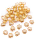 500PCS 10mm Gold Tone Flower Bead Caps Hollow Flower Bead Caps for Jewelry Making (KC Gold) - color: KC Gold