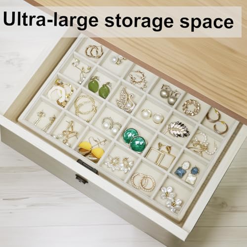 Large Velvet Jewelry Organizer, Velvet Jewelry Organizer Sunglasses Storage Organizers, Large Jewelry Drawer Organizer Tray, Eyeglass Organizer Earring Holder Ring Display (Earring Tray) - size: Earring Tray