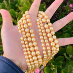 95pcs Adabele AAA Grade 4mm Small Natural Shell Pearl Loose Round Beads Freshwater Mother of Pearl Nacre 15 inch (Golden Yellow) for DIY Craft Jewelry Making SP4-8 - color: Golden Yellow, size: 4mm (0.16 inch)