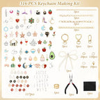 ASTNIC 316PCS Keyring Making Kit & Bag Charm Kit with Charms, Key Ring Hoop, Pliers, DIY Jewellery Making Supplies for Bracelet, Necklace and Jewelry Making, Gifts for Girls, Women, Adults - color: Gold-316PCS