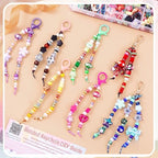 TOHONGADON 883 PCS Bead Keychain Making Kit, Colorful Bead Keychain Kits, DIY Bag Charm Kit, with Video Manual Gift Bags, Perfect for Gifts Party Festival Family Activity - color: 883 Pcs Beads