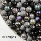 20mm Acrylic Beads 120pcs Black&Grey Chunk Bubblegum Bead 20mm Multicolor Beadable Pen Ball Beads for Pen Bag Jewelry Making Necklace Bracelets (Grey) - color: grey