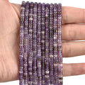 300pcs Natural Amethyst Heishi Spacer Beads 2x4mm Genuine Real Disc Stone Beading DIY Charm Smooth Loose Gemstone Beads for Jewelry Making Bracelets Necklaces Earrings Crafts - color: Purple Amethyst