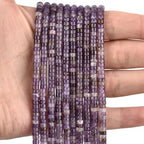 300pcs Natural Amethyst Heishi Spacer Beads 2x4mm Genuine Real Disc Stone Beading DIY Charm Smooth Loose Gemstone Beads for Jewelry Making Bracelets Necklaces Earrings Crafts - color: Purple Amethyst