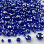 600pcs Crystal Glass Beads 3mm 4mm 6mm 8mm 10mm Rondelle Faceted Crystal Beads Spacer Beads for Necklace Bracelet Earrings DIY Jewelry Crafts Making Supplies(Deep Blue AB) - color: Deep Blue AB