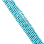 BEADIA Natural Blue Turquoise Spacer Beads Caps Loose Semi Gemstone for Beading Jewelry Making 4mmx2mm 38cm - color: Blue Turquoise, size: Round 4mm x 2mm