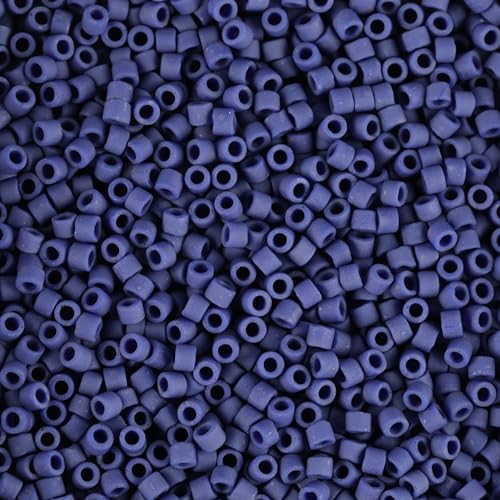 Miyuki Delica Seed Beads – Size 11/0 (1.6 mm), DB0377, Matte Metallic Dark Gray Blue, 7.2 g, Approx. 1440 Beads, Made in Japan - color: DB0377 - Matte Metallic Dark Gray Blue