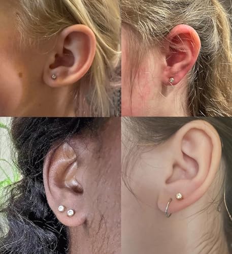 QWALIT Piercing Taper Threadless Insertion Tool - Titanium Labret Pin 16g, 18g, 20g - color: E1 - Gold Straight 20g/18g/16g 6mm(1/4")