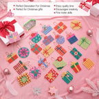 Huquary 24 Pcs Diamond Art Christmas Ornaments 5D DIY Christmas Diamond Arts Painting Keychains Xmas Hanging Painting Kits Gift Boxes Crystal Rhinestone Craft for Home Winter Holiday Gifts - style: Gift Boxes