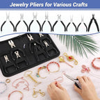 shynek 10 Pieces Jewelry Pliers Tools Set, Jewelry Making Tools Include 8 Pieces Pliers, Jump Ring Opener, Tweezers for Wire Wrapping, 3D Printing Projects and Other DIY Projects - style: Set of 8