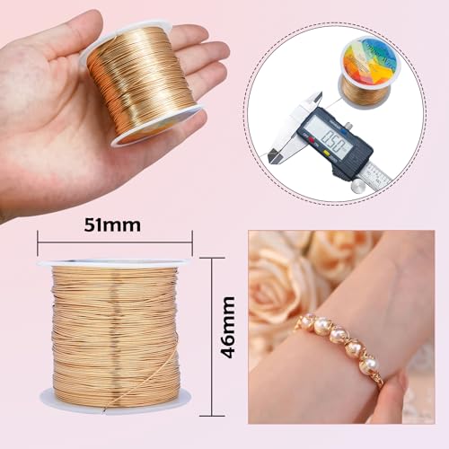 203 Feet Tarnish Resistant Copper Wires 24 Gauge Jewelry Craft Wires Beading Wire for Jewelry Making, Wire Wrapping and Crafting(KC Gold) - color: KC Gold, size: 24 Gauge