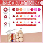 PH PandaHall 1880pcs Red Pink Glass Beads 24 Styles Transparent Frosted Beads 4mm 6mm 8mm Round Jewelry Bead Craft Bead for Bracelet Necklace Earring Jewelry Making DIY Craft Wedding