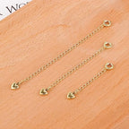 Gold Necklace Extenders,14K Gold Chain Extenders with Round Clasp, Durable Plated Solid Brass Necklace Bracelet Anklet Extension Chains(1 2 3 Inch,Gold) - color: B-Gold, size: 1,2,3inch