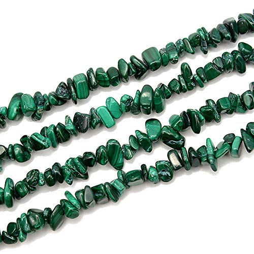 PLTbeads 5-8mm Natral Healing Gemstone Waist Bracelets Necklace Kit Irregular Stone DIY Crafts Design Jewelry Making 1 Strand per Bag Approxi 34 inch (Malachite Chips) - color: Malachite Chips