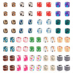 180 Pcs 18 Styles Clay Column Beads Tube Printed Beads Cylinder Loose Spacer Craft Beads Bulk for Bohemian Jewelry DIY Friendship Bracelet Women Necklace Earring Accessory 5.5-7 mm
