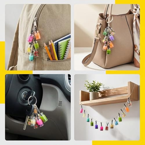 KJML DIY Cute Keychain Charms Bulk 30pcs Pendant Charms for Keychain Making Mini Resin Charm for Funny Keychains Bag Charm Purse Backpack Jewelry Making - color: Mix Bottle