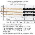 THREENEST 16.4-Feet Width 4mm Stainless Steel Gold Extander Chains, 18K Gold PVD Welded Permanent Cable Craft Tail Curb Chain for Necklace Bracelet Earring Jewelry Making - color: 18K Gold, size: Extender Chains(Width 4mm)