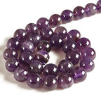 100pcs 8mm Amethyst Beads Natural Gemstone Beads Round Loose Beads for Jewelry Making - color: Amethyst, size: 8mm