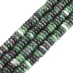 JOE FOREMAN 2x6mm Natural Green Ruby Zoisite Stone Semi-Gemstone Heishi Disc Rondelle Spacer Beads for Jewelry Making Full 15" Strand Energy Stone Healing Power - color: Green Ruby Zoisite Stone