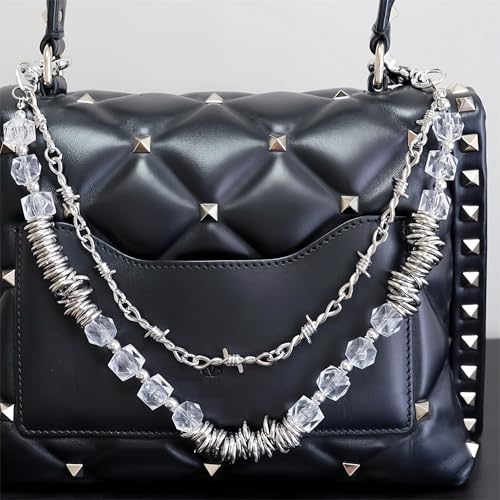 Layered Punk Pants Chain for Men Women, Gothic Hip Hop Jean Chain Wallet Chain Biker Trouser Chain, Goth Emo Fashion Keychain Accessories - color: 2L-Clear