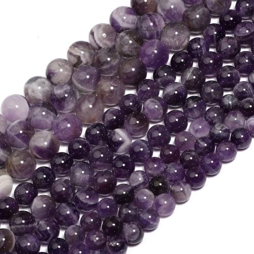 8mm 45pcs Amethyst Natural Stone Beads for Jewelry Making Supplies, Round Crystal Beads for Bracelets Necklace DIY Crafts - color: Amethyst, size: 8MM