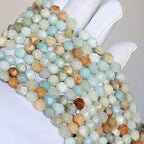 MJDCB Best Sellers Natural Stone Beads Faceted Polygon Amazonite Crystal Energy Stone Healing Power for Jewelry Making(8mm) - color: Amazonite