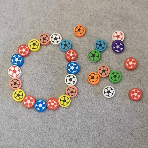 100pcs Football Polymer Clay Spacer Beads for Women Jewelry Making DIY Bracelet Necklace Hair Clip Accessories (Football) - color: Football