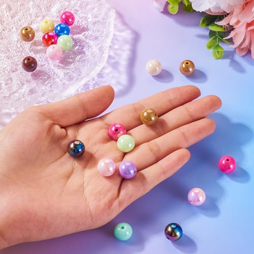Craftdady 12mm Colorful Acrylic Round Beads for Bracelet 20Pcs AB Color Chunky Bubblegum Beads Loose Spacer Plastic Bubble Gum Ball Beads for DIY Craft Necklace Keychain Jewelry Making