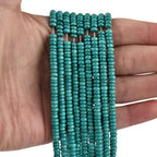 180pcs 4x2mm Green Turquoise Disk Rondelle Spacer Natural Stone Semi Precious Gemstone Loose Beads for Jewelry Making 15.5 Inch - color: Green Turquoise