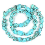 HAAMIIQII 10-15mm Freeform Irregular Blue Turquoise Beads Loose Gemstone Beads for Jewelry Making Strand 15 Inch (22-30pcs) - color: Freeform Turquoise