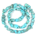 HAAMIIQII 10-15mm Freeform Irregular Blue Turquoise Beads Loose Gemstone Beads for Jewelry Making Strand 15 Inch (22-30pcs) - color: Freeform Turquoise