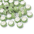 50 PCS Large Hole Crystal Charm Spacer Rhinestone Beads for Pens Making Bulk Jewelry Making Supplies DIY Crafts Bracelet(Green, 12mm) - color: green