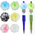 6Pcs Luminous Big Flower Fancy Beads for Pens Flower Focal Space Beads for DIY Craft Beadable Pens Keychain Bracelet Necklace Earrings Jewelry Making - color: Luminous Big Flower